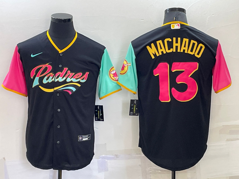 Men's San Diego Padres Manny Machado #13 Black City Connect Jersey
